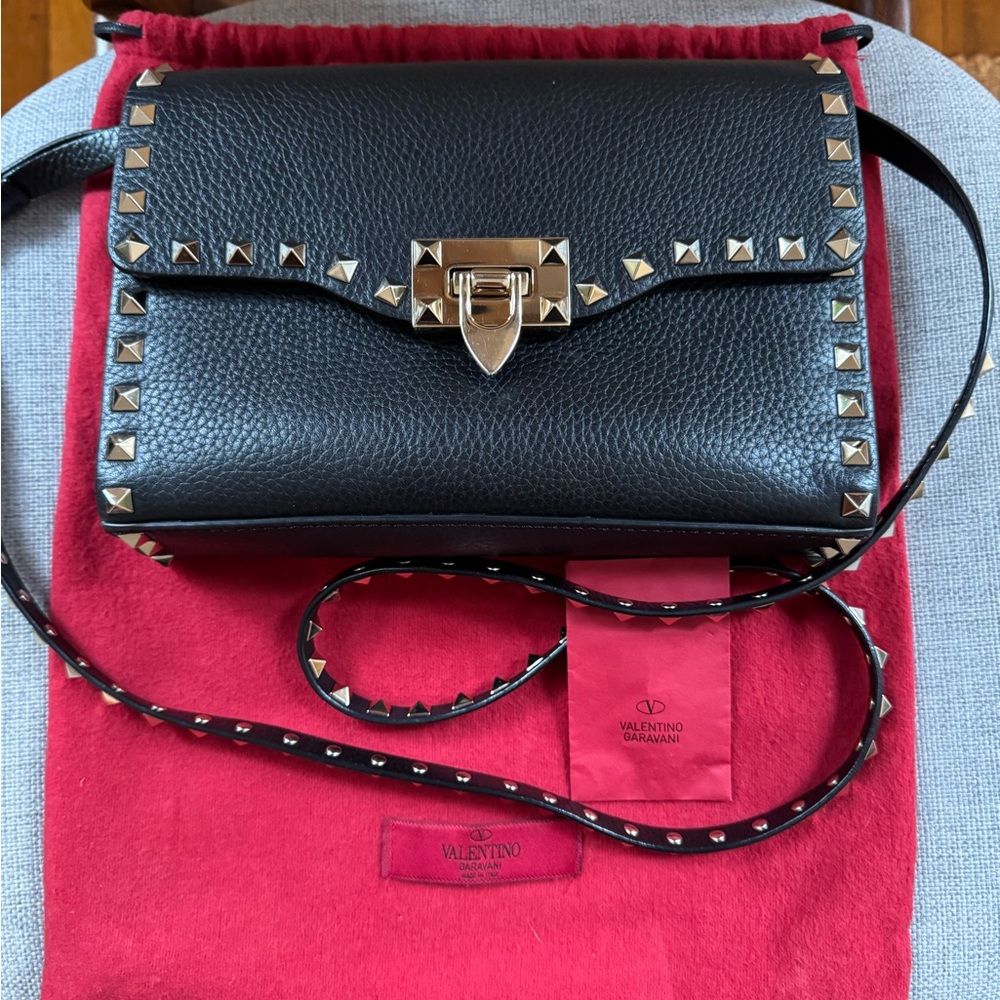 Valentino Black Studded Medium Women's Bag